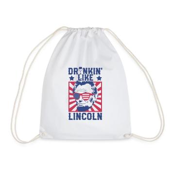 Drinking Like Lincoln Independence Day - Drawstring Bag - white - Front