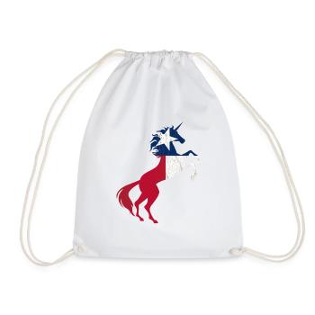Texas Unicorn Flag T-Shirt Cooles magisches Einhorn - Turnbeutel - Weiß - Vorne