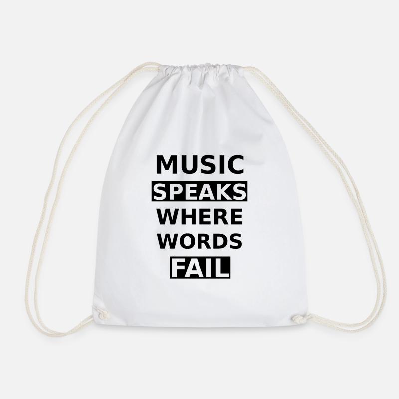 Music - Drawstring Bag - white