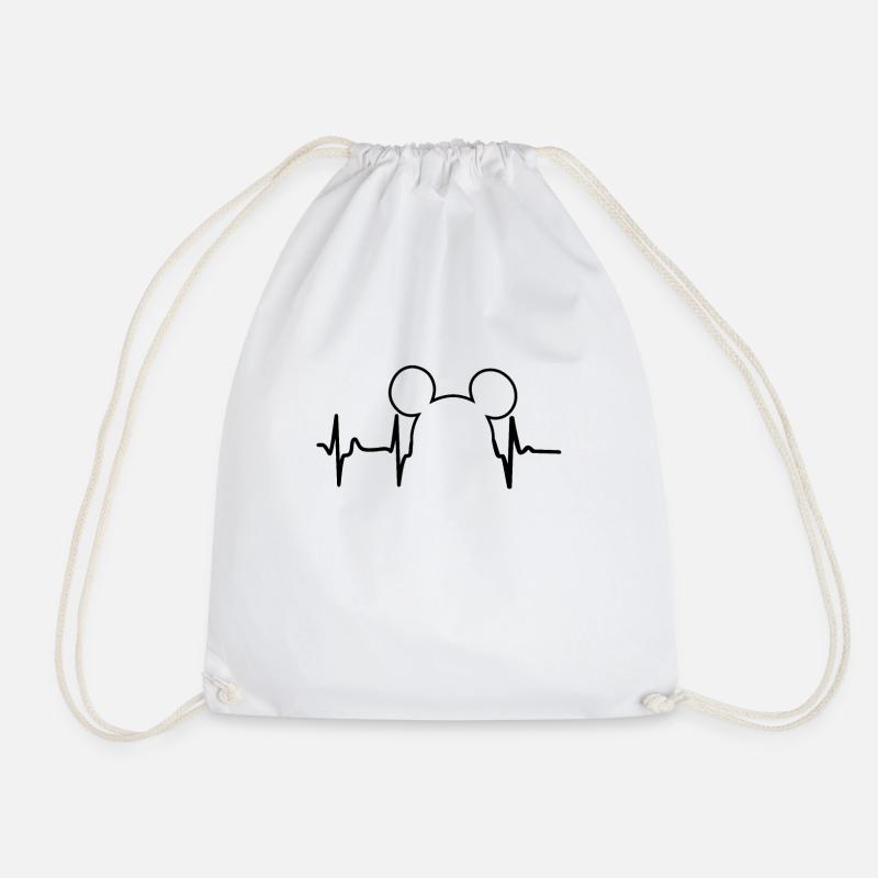 Mouse heartbeat animal gift mice - Drawstring Bag - white