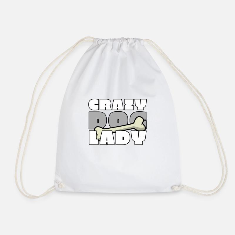 Crazy Dog Lady - Turnbeutel - Weiß
