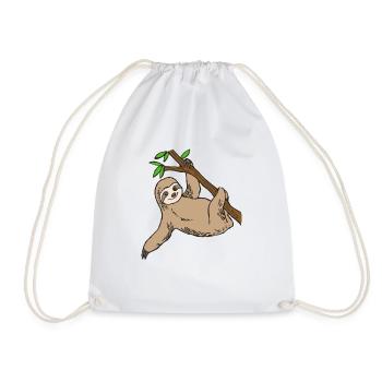 sloth - Drawstring Bag - white - Front