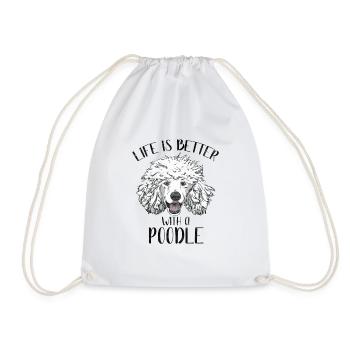 Chiens Grudge - La vie est meilleure avec un caniche - Sac de sport léger - blanc - Devant