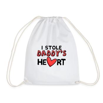I stole Daddy's heart - Family Matching - Drawstring Bag - white - Front