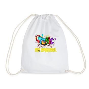 La musique est mon cadeau Grafitti langue - Sac de sport léger - blanc - Devant