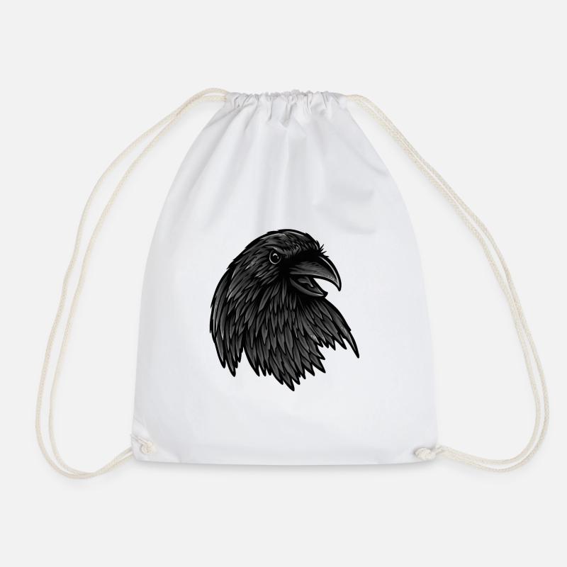 Raven Raven - Drawstring Bag - white