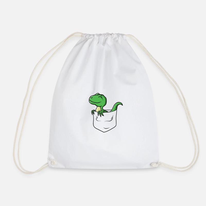 Süßer Dino Brusttasche - Turnbeutel - Weiß
