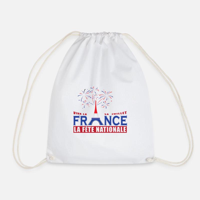 Frankreich 14. Juli Nationalfeiertag Geschenk - Turnbeutel - Weiß