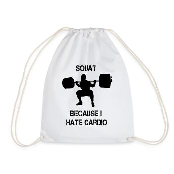 Squat Bodybuilding Powerlifting Weight Lifting Gym - Turnbeutel - Weiß - Vorne