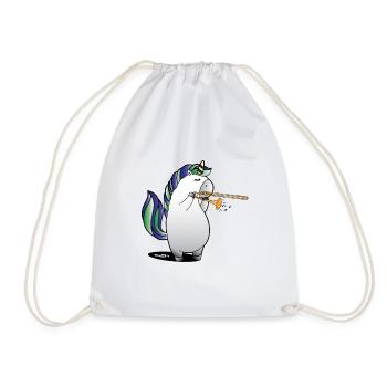Unicorn plays trombone music trombone gift - Drawstring Bag - white - Front