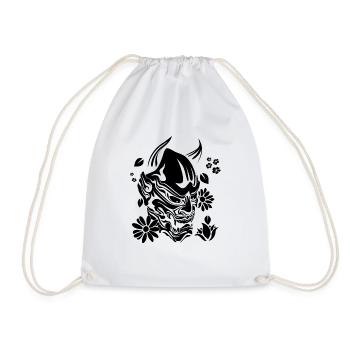 Teufel mit Blumen schwarz - Turnbeutel - Weiß - Vorne