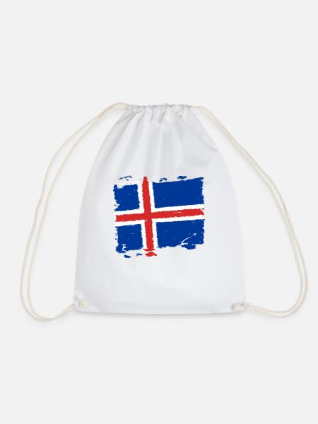 Ísland merkja - Island Flagge - iceland flag - Turnbeutel - Weiß