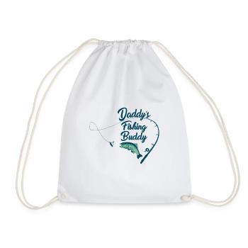 Daddys Fishing Buddy-Kind Angler T-Shirt Geschenk - Turnbeutel - Weiß - Vorne