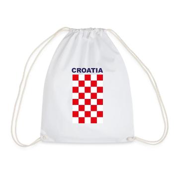 Croatia Croatia Hrvatska gift football - Drawstring Bag - white - Front