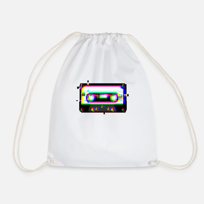 Cassette Tape Glitch 90s Retro Vaporwave Aesthetic - Turnbeutel - Weiß