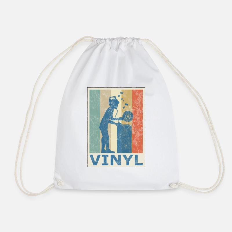 Retro Vintage Style DJ Deejee Vinyl Schallplatte - Turnbeutel - Weiß