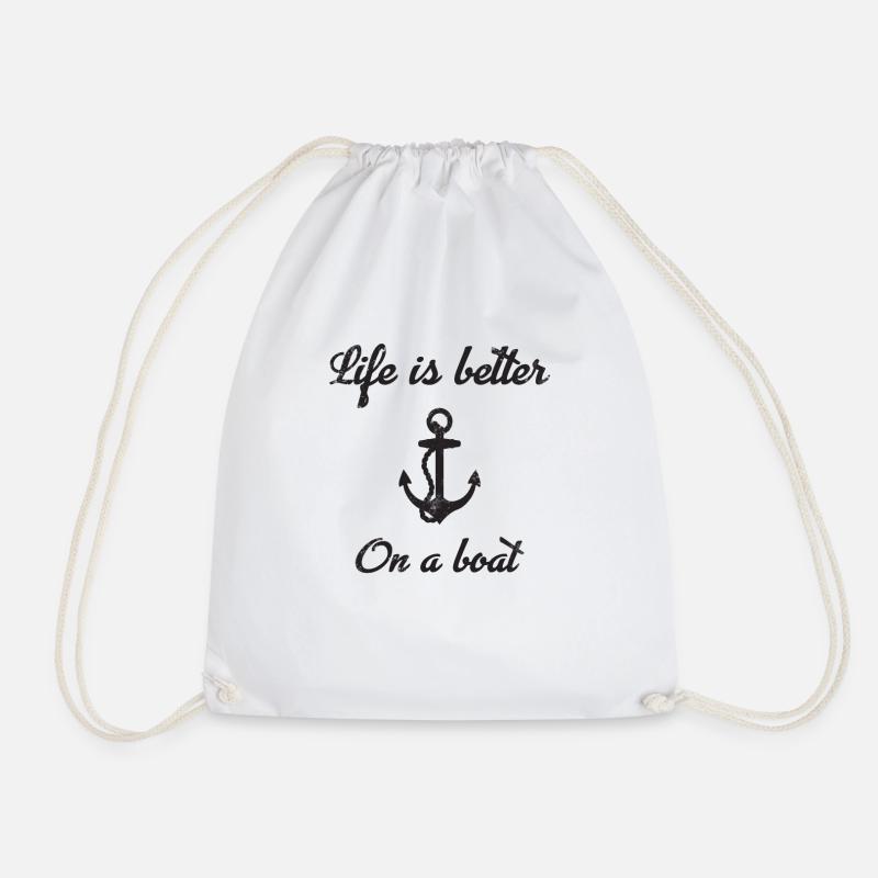 Life is better on a boat - Turnbeutel - Weiß