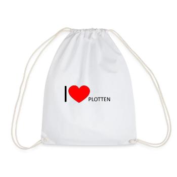 I love plotten Geschenkidee Kreative - Turnbeutel - Weiß - Vorne