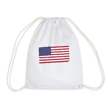USA flag - Drawstring Bag - white - Front
