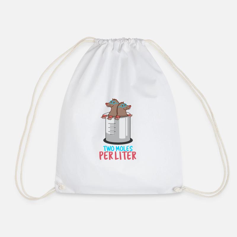 Two Moles per Liter / Spass-Shirt - Turnbeutel - Weiß