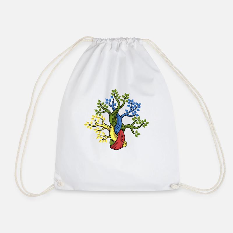 Baum Eiche Wald Naturliebhaber Äste Geschenk - Turnbeutel - Weiß