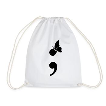 Papillon sur cadeau de dépression de point-virgule - Sac de sport léger - blanc - Devant