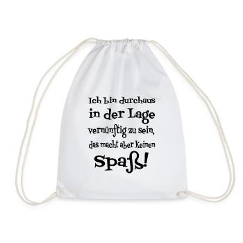 Witzige Sprüche - Turnbeutel - Weiß - Vorne