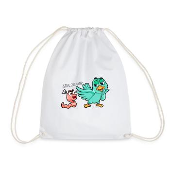 The early bird catches the worm - Drawstring Bag - white - Front
