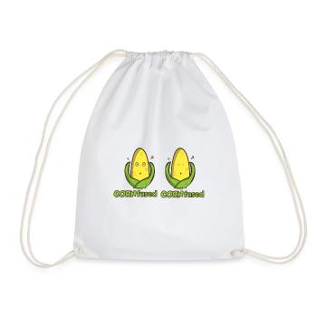 CORN fused! Mais Corn Spruch Geschenk Idee - Turnbeutel - Weiß - Vorne