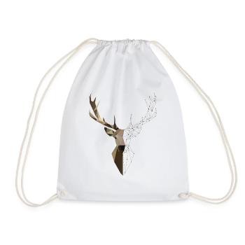 deer - Drawstring Bag - white - Front