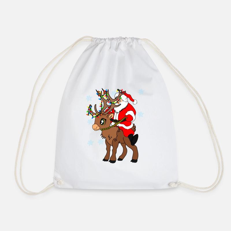 Funny Christmas present for happiness adults - Drawstring Bag - white