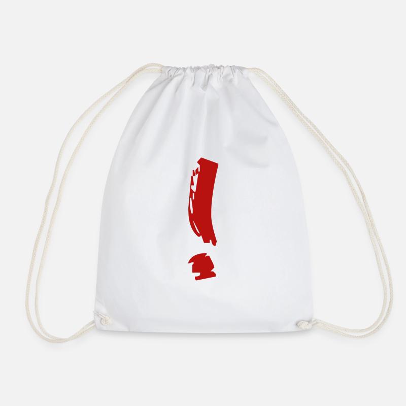 Exclamation point 6 - Drawstring Bag - white