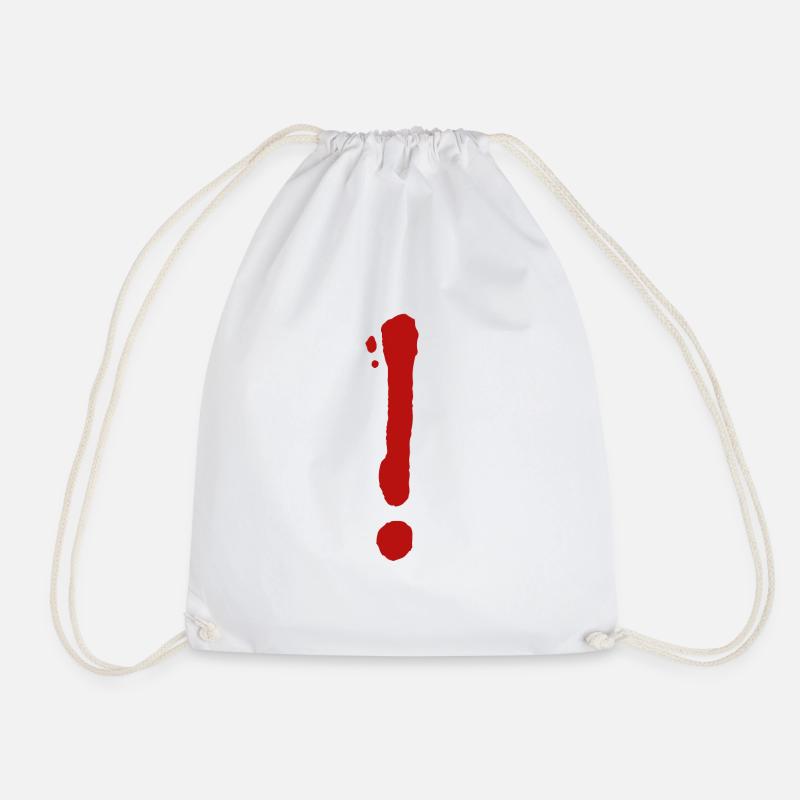 Exclamation point 3 - Drawstring Bag - white