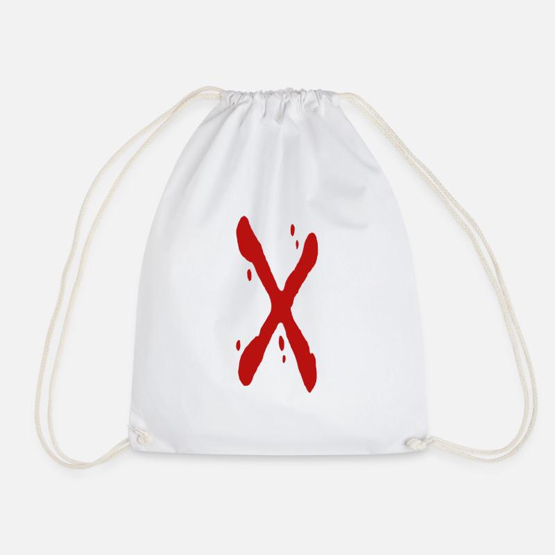 Cross 3 - Drawstring Bag - white