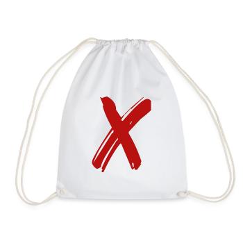Cross 6 - Drawstring Bag - white - Front