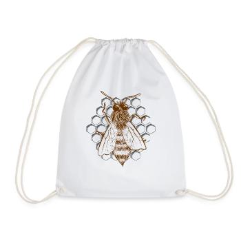 abeille - Sac de sport léger - blanc - Devant
