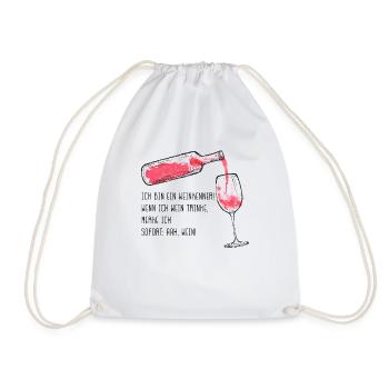 Wein, Weinkenner, Weinliebhaber, Geschenkidee - Turnbeutel - Weiß - Vorne