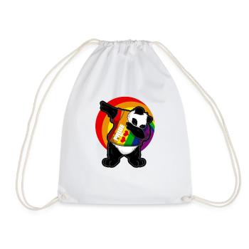 Pride Dabbing Dab Panda LGBT - Drawstring Bag - white - Front
