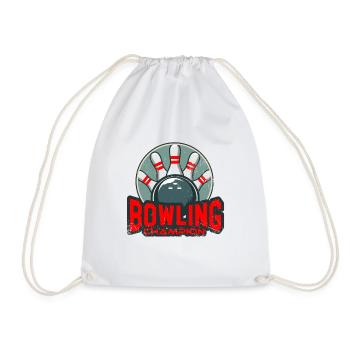 Bowling bowling - Drawstring Bag - white - Front