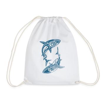 Motif Requin - Mer du Sud - Sac de sport léger - blanc - Devant