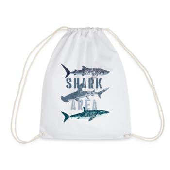 Shark Area - Walhai, Hammerhai, Weißer Hai - Turnbeutel - Weiß - Vorne