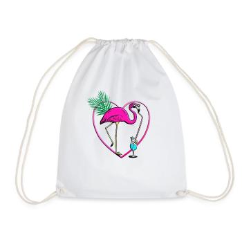 Flamingo Cocktail - Turnbeutel - Weiß - Vorne