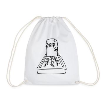 grave beet flowers cemetery dead gravestone death gestor - Drawstring Bag - white - Front