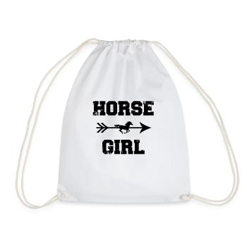 HORSE GIRL HORSES GIRL TEE SHIRTS RIDING - Drawstring Bag - white - Front