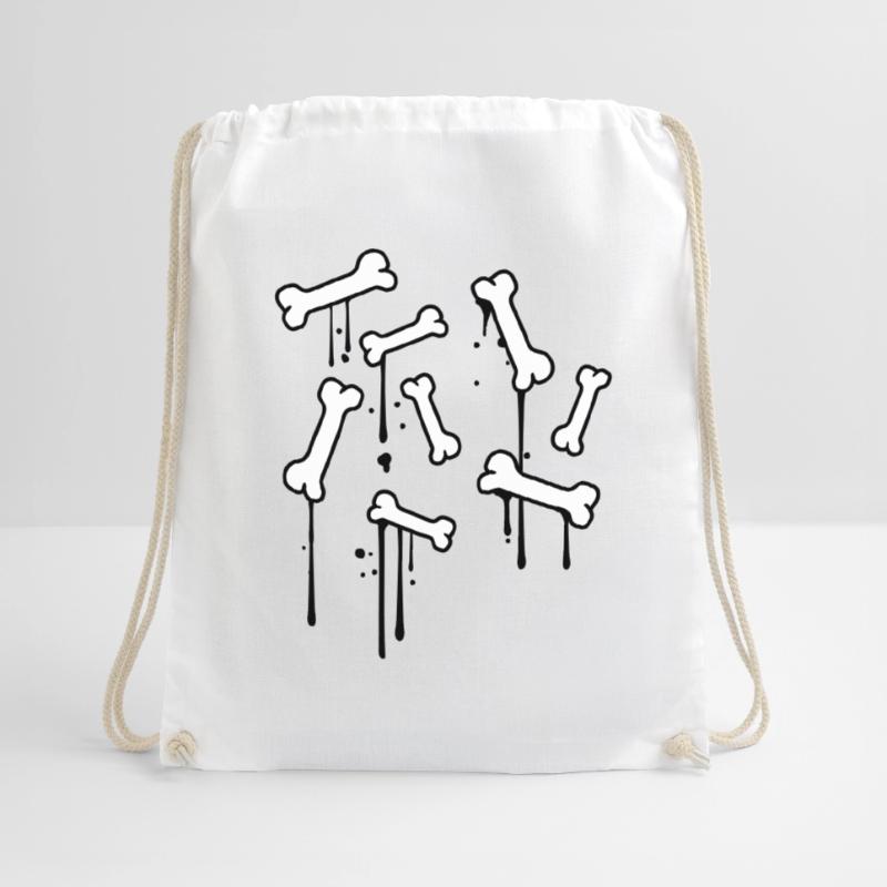 graffiti drops bones pattern dead many skeleton Drawstring Bag