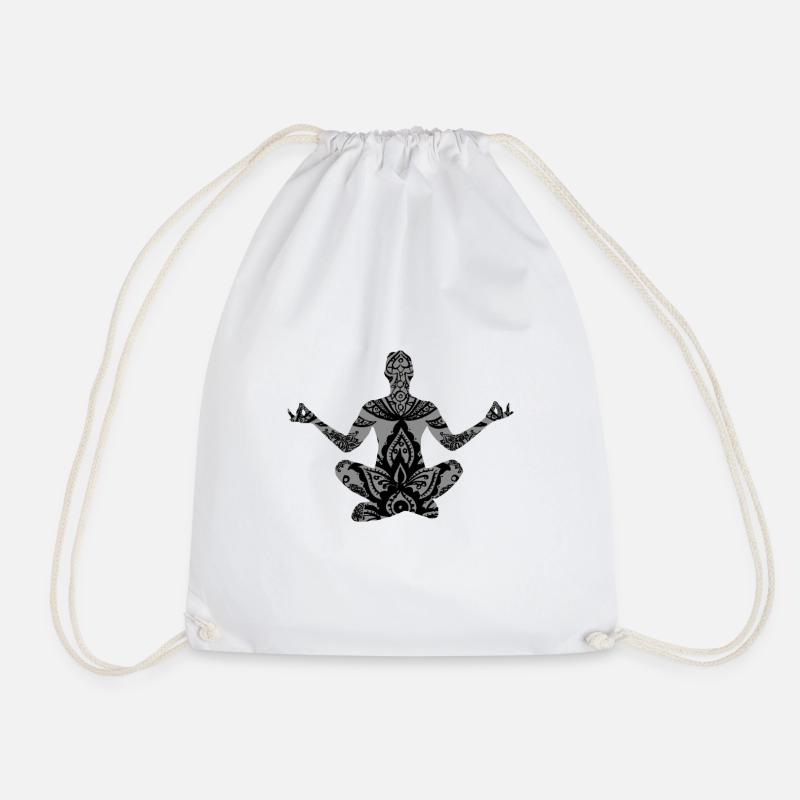 Yoga Mann Sitz - Turnbeutel - Weiß