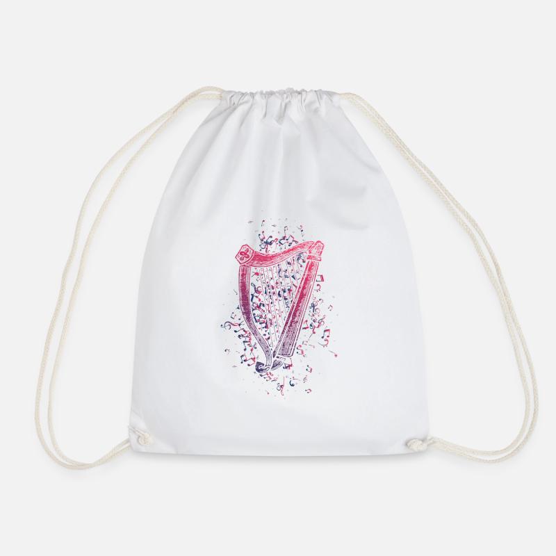harp - Drawstring Bag - white