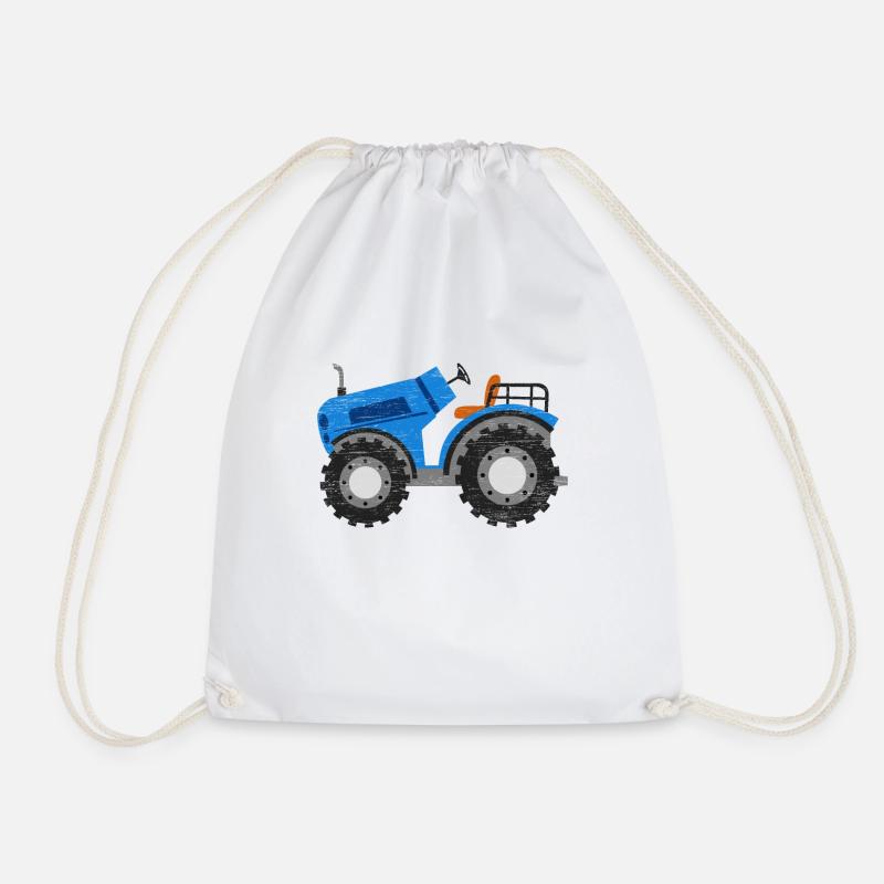 Traktor Kinder Illustration Geschenk Weihnachten - Turnbeutel - Weiß