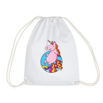 Rainbow unicorn shirt - Drawstring Bag - white - Front