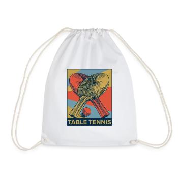 table tennis - Drawstring Bag - white - Front